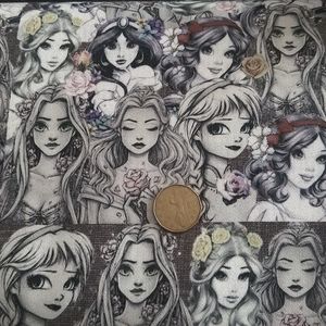1 Yard of Penciled Princesses Fabric